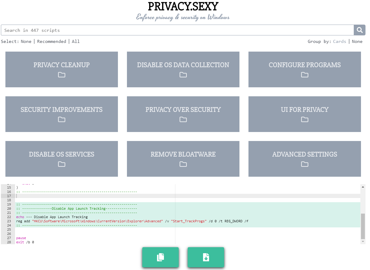 privacy.sexy application
